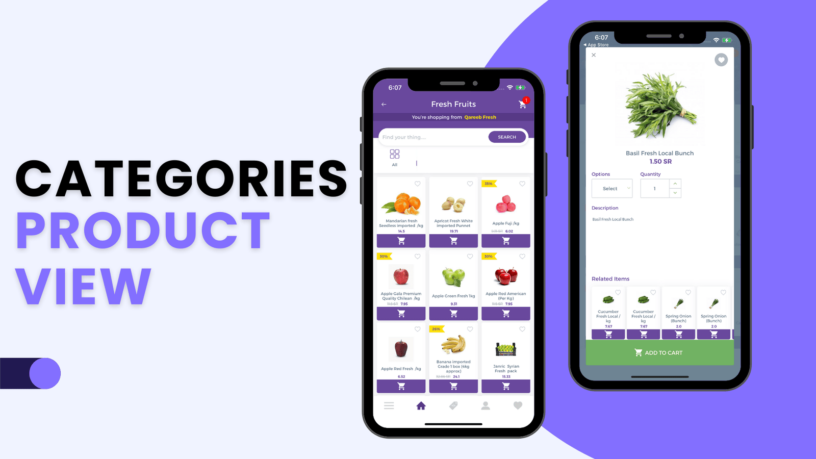 qareeb category and product view